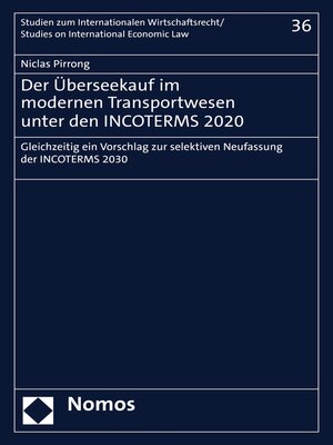 cover image of Der Überseekauf im modernen Transportwesen unter den INCOTERMS 2020